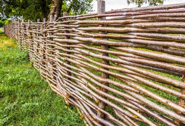 rural wicker fence clipart