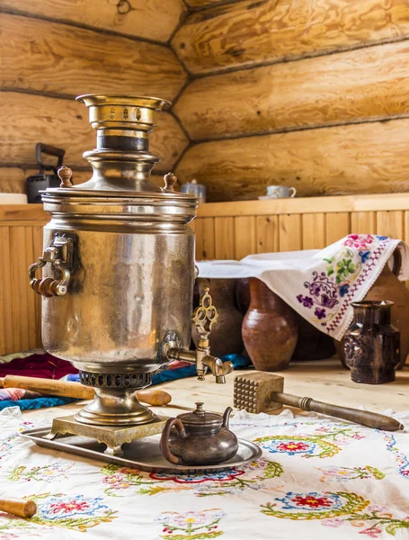 Samovar in the kitchen — Stock Photo, Image