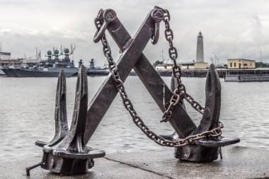 sea anchor on the waterfront clipart