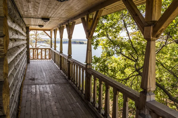 River view from the terrace of the house — Stock Photo, Image