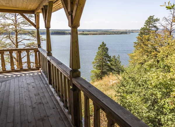 River view from the terrace of the house — Stock Photo, Image