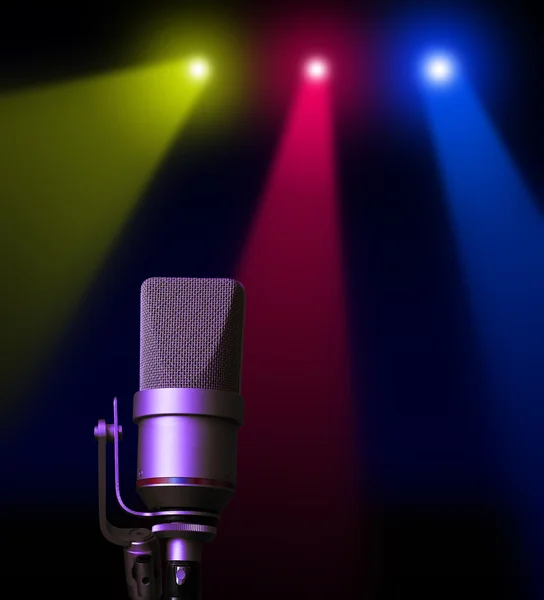 Studio microphone on stage — Stock Photo, Image