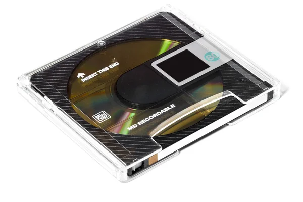 Eine schwarze Minidisc — Stockfoto