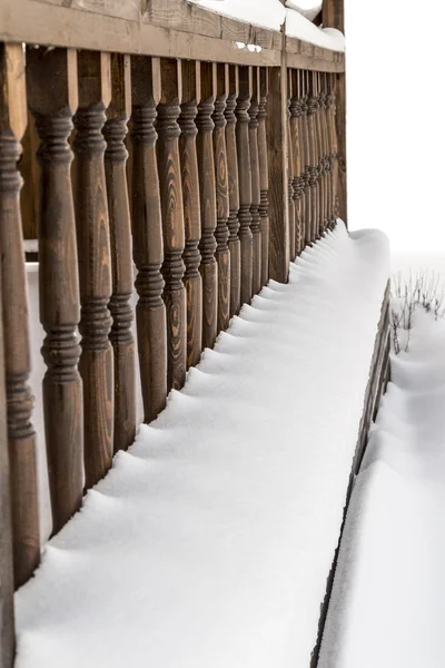 Railing veranda under the snow — Stock Photo, Image