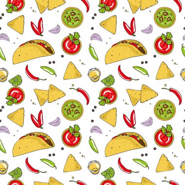 Kusursuz bir Meksika yemeği örneği. Vektör