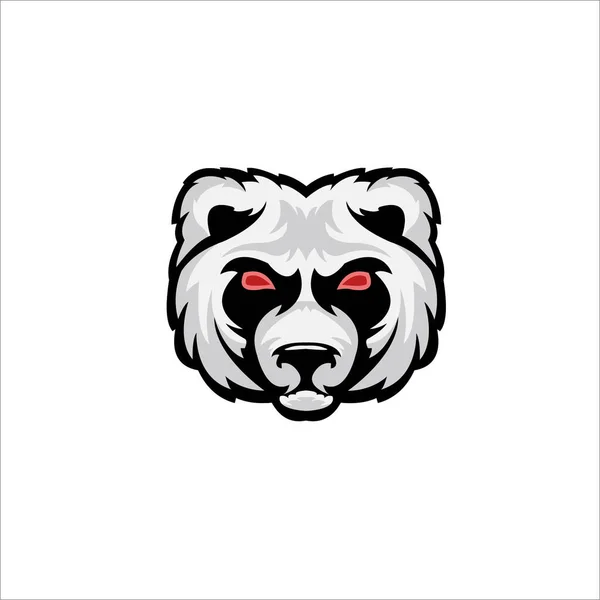 Logo Moderno Panda Modello Emblema Design Orso Panda Uno Sport — Vettoriale Stock