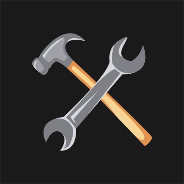 Çekiç anahtarı işletim sistemi logo maskotu şablonu