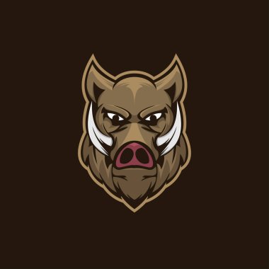 Domuz Maskotu Logo Şablonu