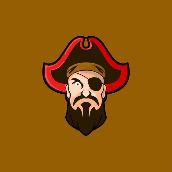 Modello Mascotte Logo Testa Pirata — Foto Stock