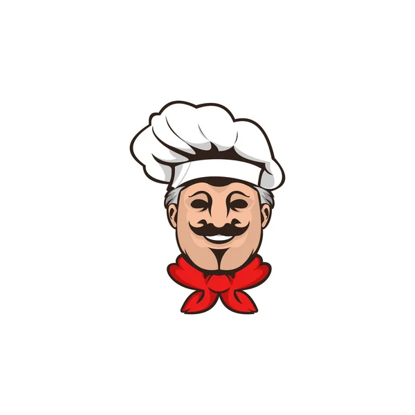 Cabeza Del Chef Logotipo Mascota Plantilla —  Fotos de Stock