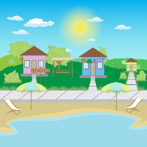 Beach houses for rent — Stock Illustration Beach houses for rent Stock Illustration