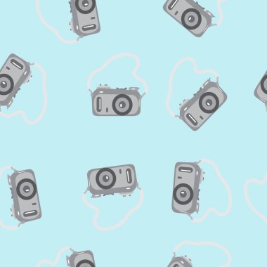 Mavi bir arka plan üzerinde bir kayış ile Seamless Modeli kamera