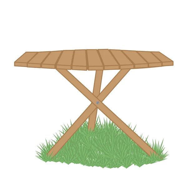 Table de jardin sur la pelouse — Image vectorielle