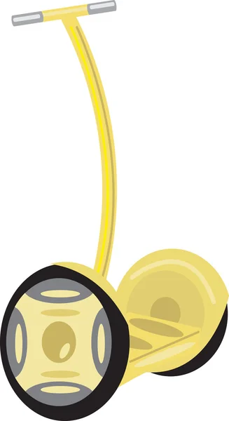 Segway giallo su sfondo bianco — Vettoriale Stock