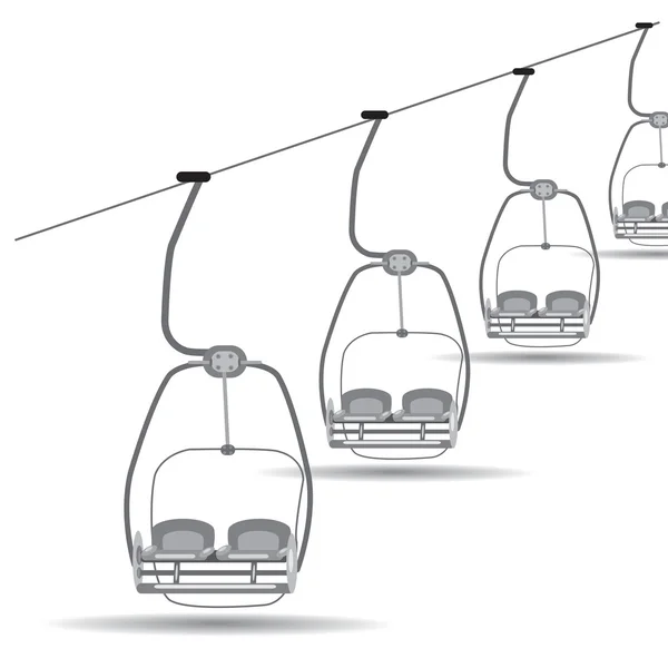 Skilift op het touw — Stockvector