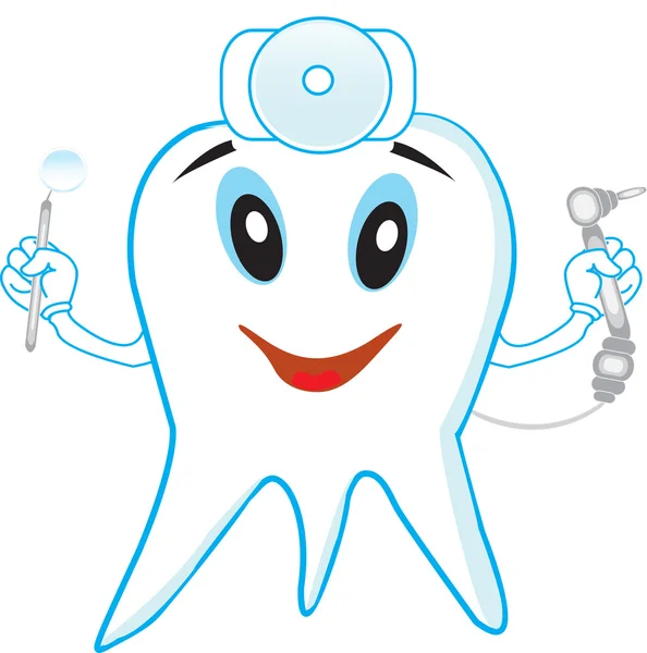 Смешной зуб дантиста — стоковый вектор