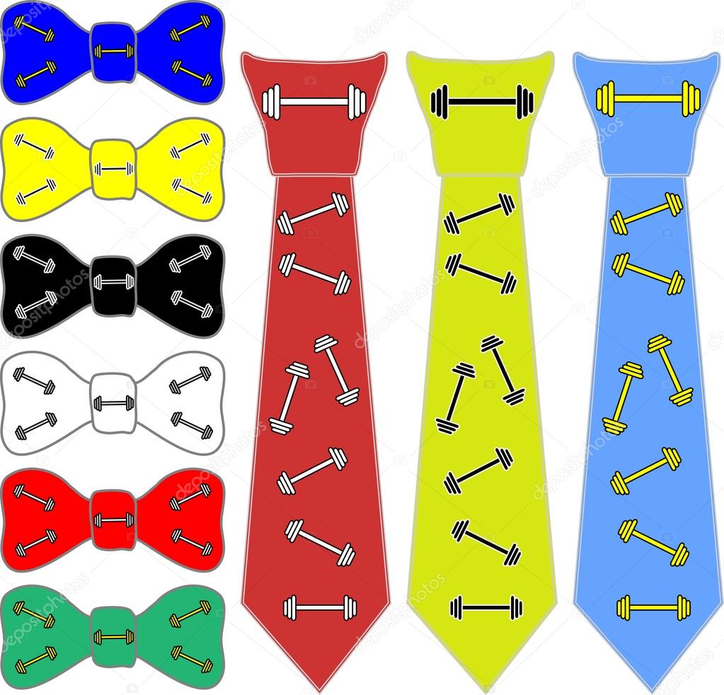 collage ties and the bow tie for the bodybuilder