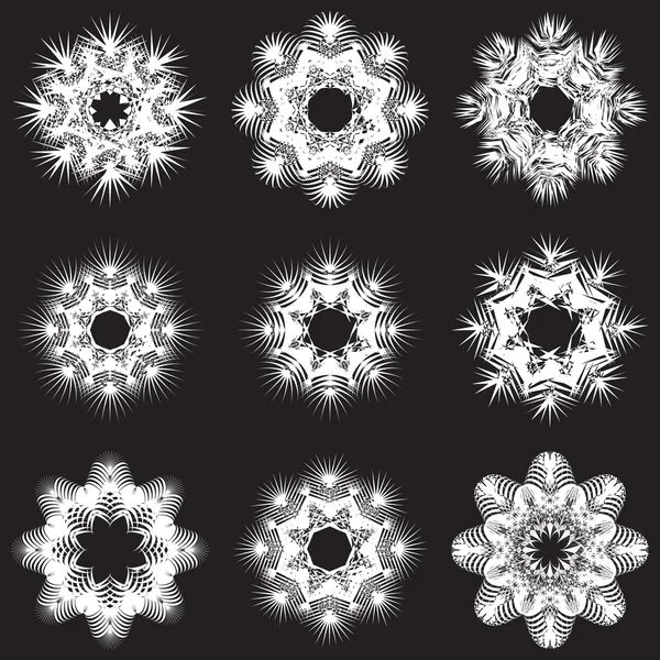 Pochoir ensemble de flocons de neige — Image vectorielle