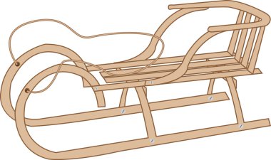 ahşap kızak üzerinde beyaz bir arka plan