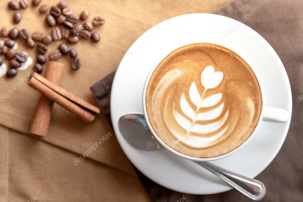 A cup of coffee with good latte art