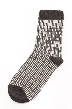 Siyah ve beyaz desenli çorap