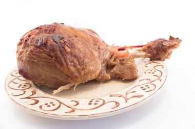 Bir plaka üzerinde pişmiş Türkiye baget