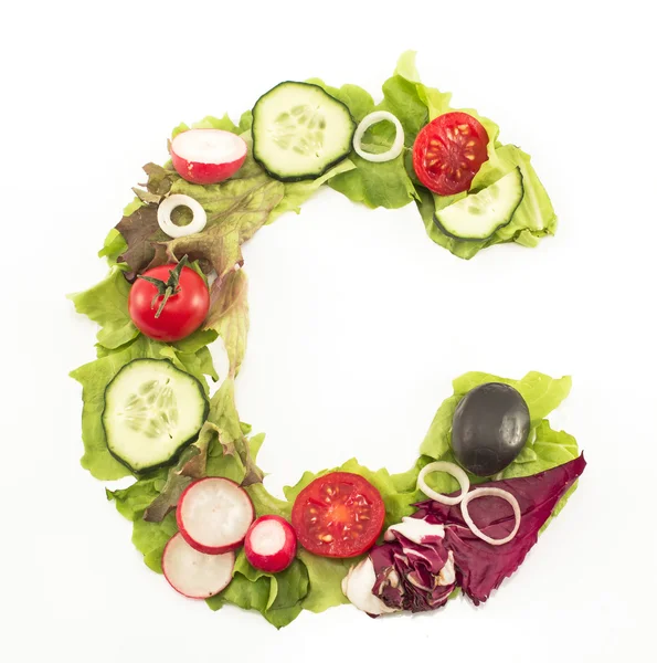 C betű készült saláta — Stock Fotó