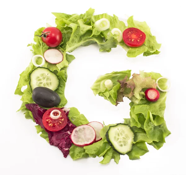 Levél G készült saláta — Stock Fotó
