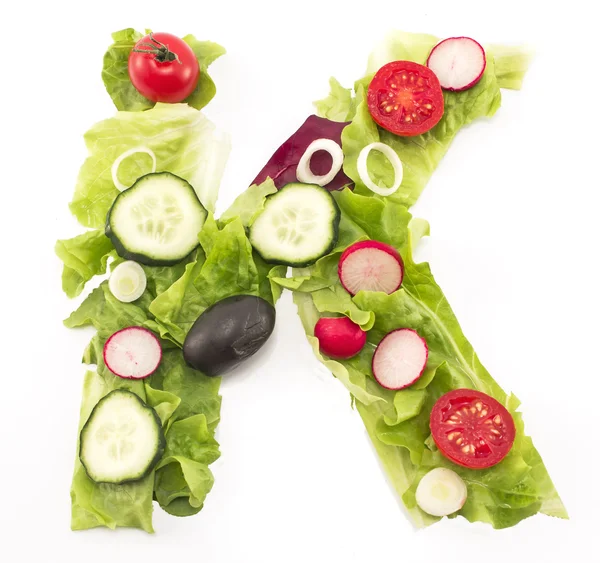 Levél K készült saláta — Stock Fotó