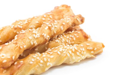 Tuzlu beyaz izole susam sopalarla