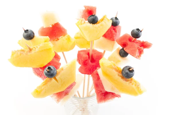 Verfrissende Fruitspiesjes - Fruit Snack — Stockfoto