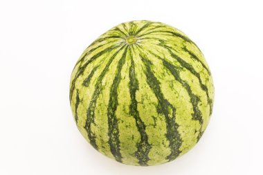 Yuvarlak karpuz, üzerinde beyaz izole