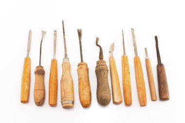 Beyaz izole oyma için Araçlar