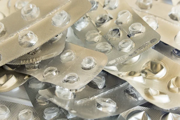 Empty plastic packs of drugs — Stock Photo, Image