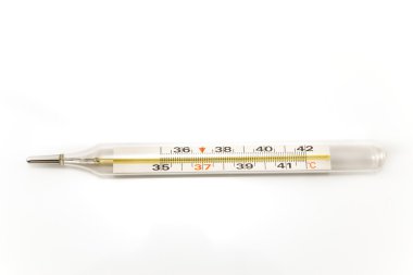 beyaz izole mercury termometre