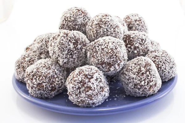 Balls of coconut and chocolate — Stock Photo, Image