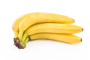 olgun muz üzerinde beyaz izole