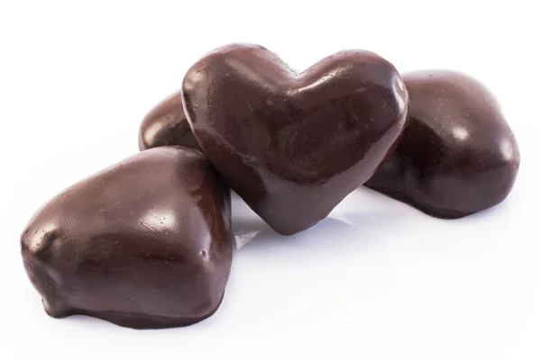 Kalp gingerbread çerezleri sırlı çikolata