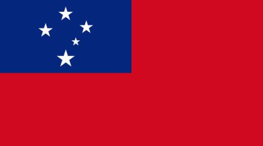 Samoa bayrağı tasarımı. Samoa Ulusal Sancak Vektörü illüstrasyonu. Samoa resmi renk bayrağı tasarımı.