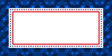 Kırmızı, Beyaz ve Mavi ABD Bayrak Sınır Şablonu. Vatansever Çizgiler ve Yıldızların Arkaplan Bayrağı Anma Günü, 4 Temmuz, ya da Seçim Etkinliği.