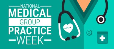 Ulusal Sağlık Grubu Uygulama Haftası arka plan, afiş, kart veya poster tasarım şablonu, görev hakkındaki farkındalığı artırmak amacıyla her yıl Ocak ayında gözlemlenmektedir. Vektör