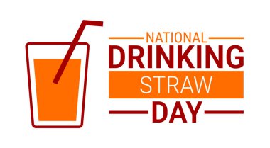 Ulusal İçme Kamışı Günü arka planı, afiş, kart veya poster tasarım şablonu, görevle ilgili farkındalığı artırmak amacıyla her yıl Ocak ayında gözlemlenmektedir. Vektör illüstrasyonu.