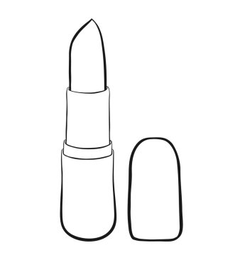 Beyaz arka plan ruja kontur