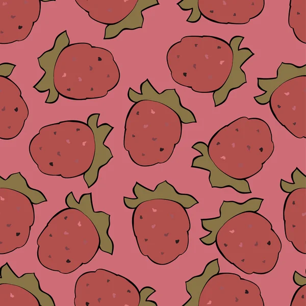 Modèle de fraise vecteur sans couture — Image vectorielle