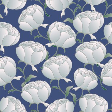 vektör sorunsuz arka plan peonies ile