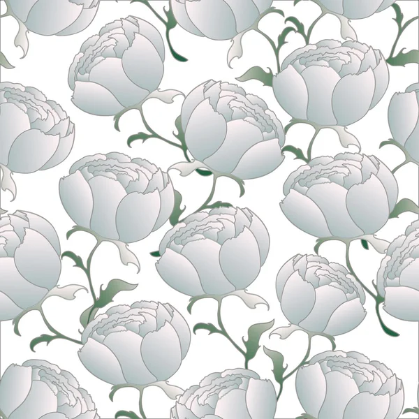 Vector seamless background with peonies — Stock Vector