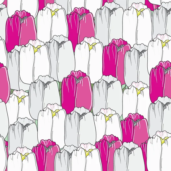 Padrão floral sem costura bonito com tulipas —  Vetores de Stock