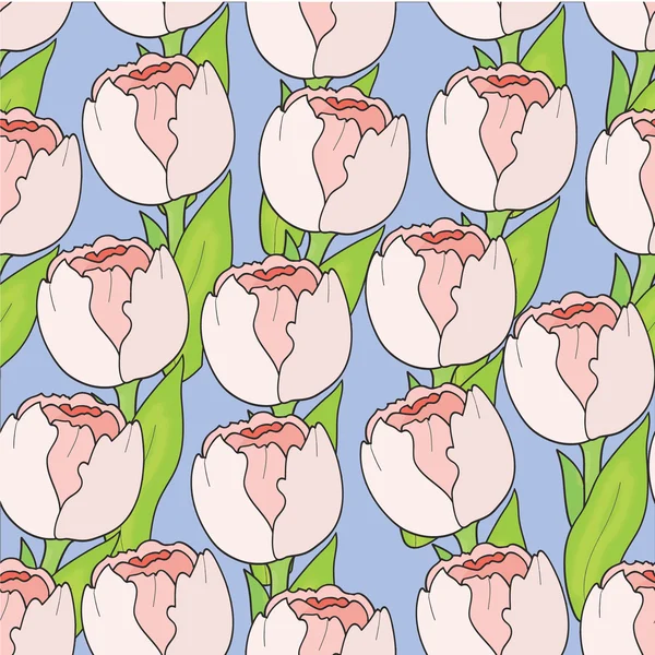 Patrón sin costura floral Tulipanes — Vector de stock