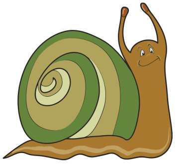 Komik salyangoz, vektör