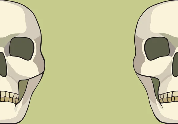 Crânio humano ou morte de ceifeiro sombrio ilustração principal —  Vetores de Stock